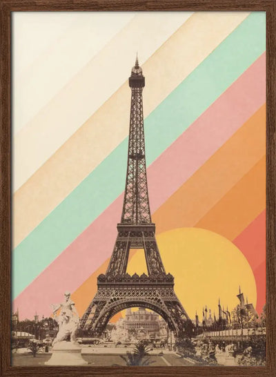 Eiffel Tower Rainbow - Stretched Canvas, Poster or Fine Art Print I Heart Wall Art