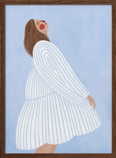The Woman With the Blue Stripes - Stretched Canvas, Poster or Fine Art Print I Heart Wall Art
