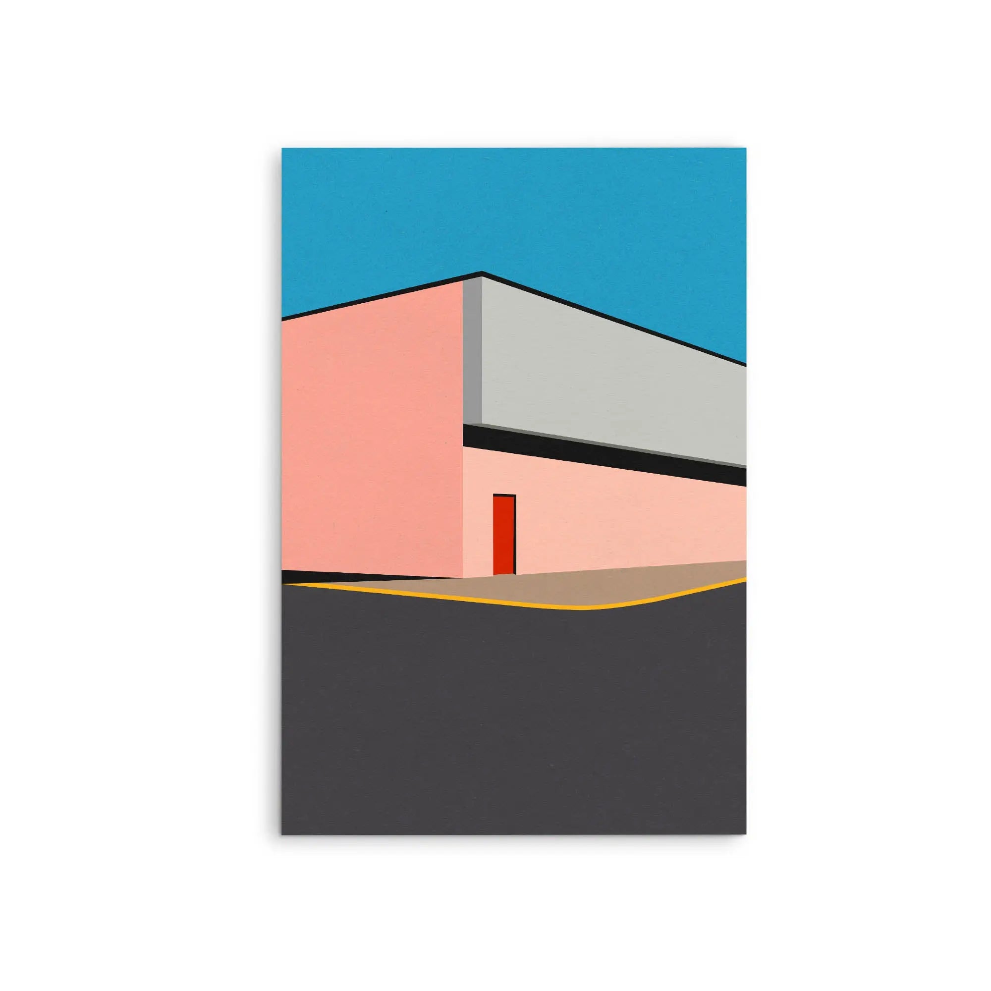 Warehouse Illustration Mid Century Print by Rosi Feist Colourful A