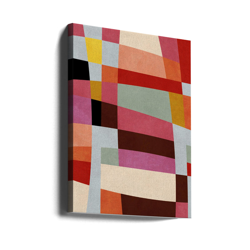 Warm Colors Bauhaus Geometry4 - Stretched Canvas, Poster or Fine Art Print I Heart Wall Art