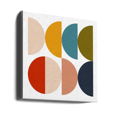 Mid Century Geometric Color Play - Square Stretched Canvas, Poster or Fine Art Print I Heart Wall Art