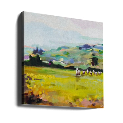 Pasture - Square Stretched Canvas, Poster or Fine Art Print I Heart Wall Art