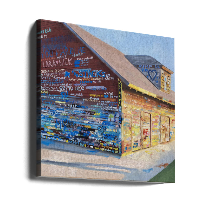 Tattoo Barn - Square Stretched Canvas, Poster or Fine Art Print I Heart Wall Art