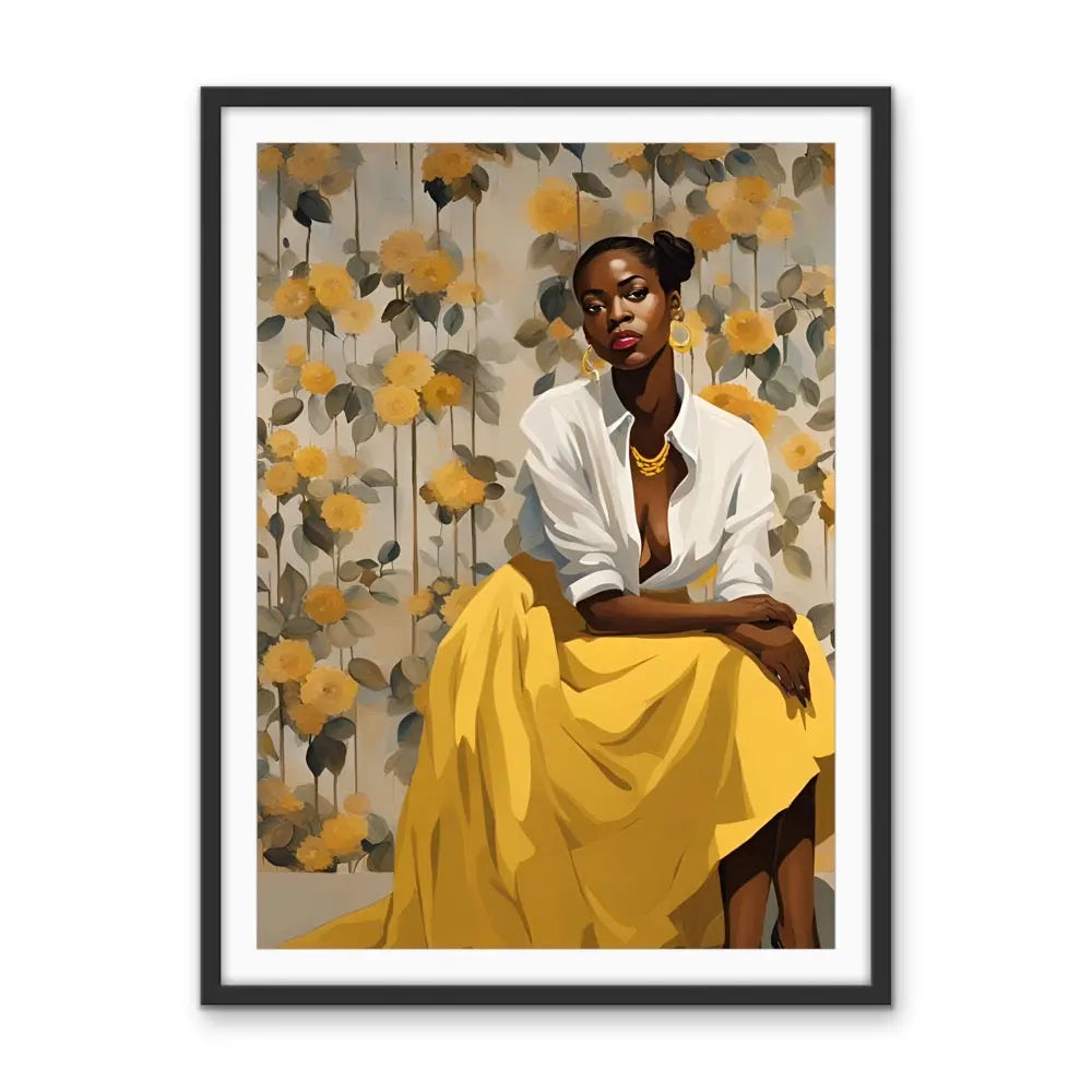 Mae - Portrait of a Woman in a Green Dress- Stretched Canvas Print or ...