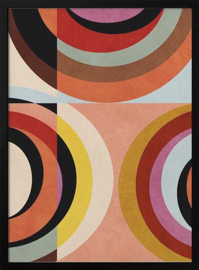 Warm Colors Bauhaus Geometry3 - Stretched Canvas, Poster or Fine Art Print I Heart Wall Art