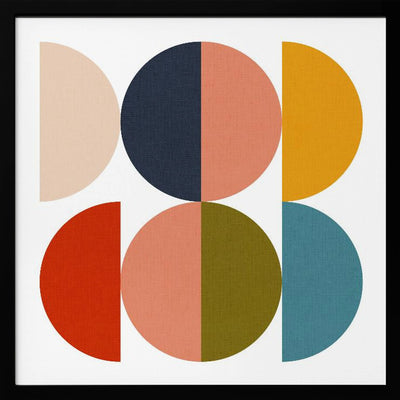 Mid Century Geometric Color Play 1 - Square Stretched Canvas, Poster or Fine Art Print I Heart Wall Art