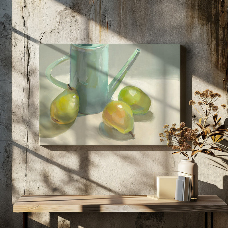 Pitcher and Pears - Stretched Canvas, Poster or Fine Art Print I Heart Wall Art
