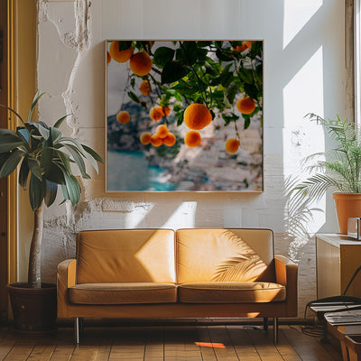 Amalfi Coast Oranges - Square Stretched Canvas, Poster or Fine Art Print I Heart Wall Art