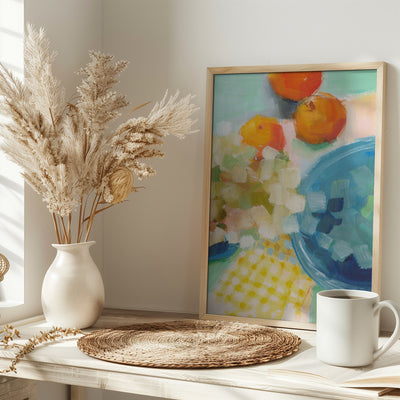 Oranges and Hydrangea - Stretched Canvas, Poster or Fine Art Print I Heart Wall Art