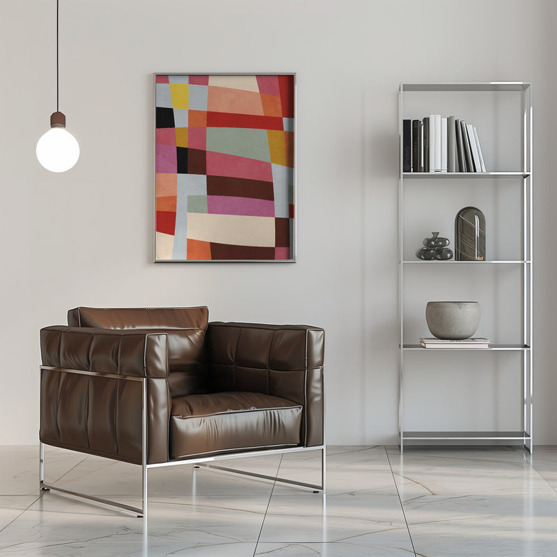 Warm Colors Bauhaus Geometry4 - Stretched Canvas, Poster or Fine Art Print I Heart Wall Art