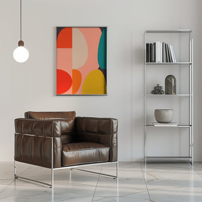 Mid Century Pastel 14 - Stretched Canvas, Poster or Fine Art Print I Heart Wall Art