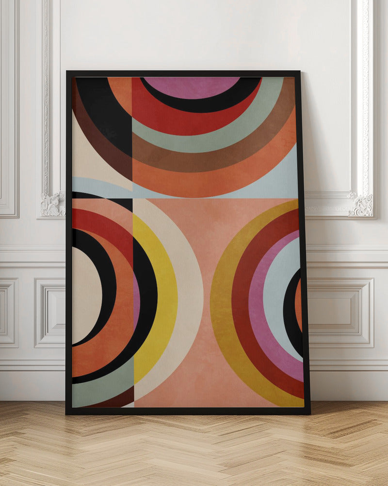 Warm Colors Bauhaus Geometry3 - Stretched Canvas, Poster or Fine Art Print I Heart Wall Art