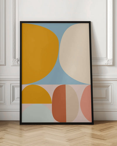 Mid Century Pastel 15 - Stretched Canvas, Poster or Fine Art Print I Heart Wall Art