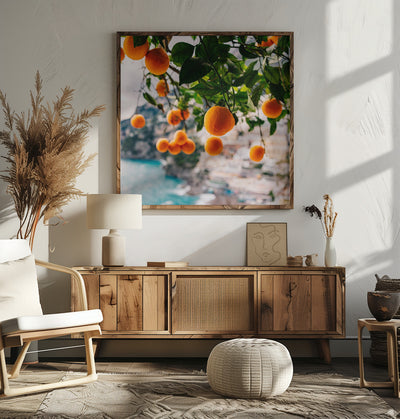Amalfi Coast Oranges - Square Stretched Canvas, Poster or Fine Art Print I Heart Wall Art