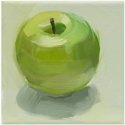 Green Apple - Square Stretched Canvas, Poster or Fine Art Print I Heart Wall Art