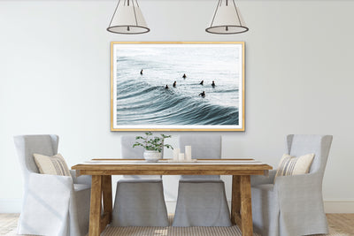 Image of surfers on the ocean 