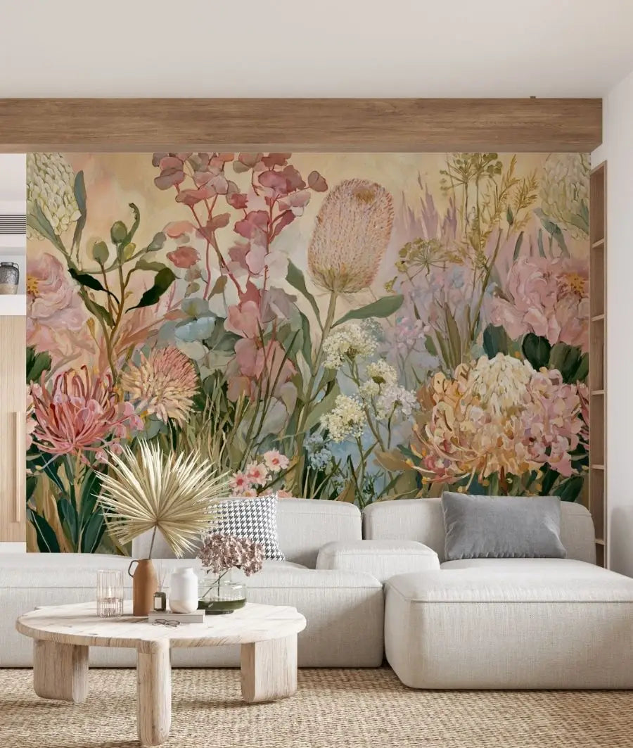 Garden Waltz- Floral Peel and Stick Premium Wallpaper Mural
