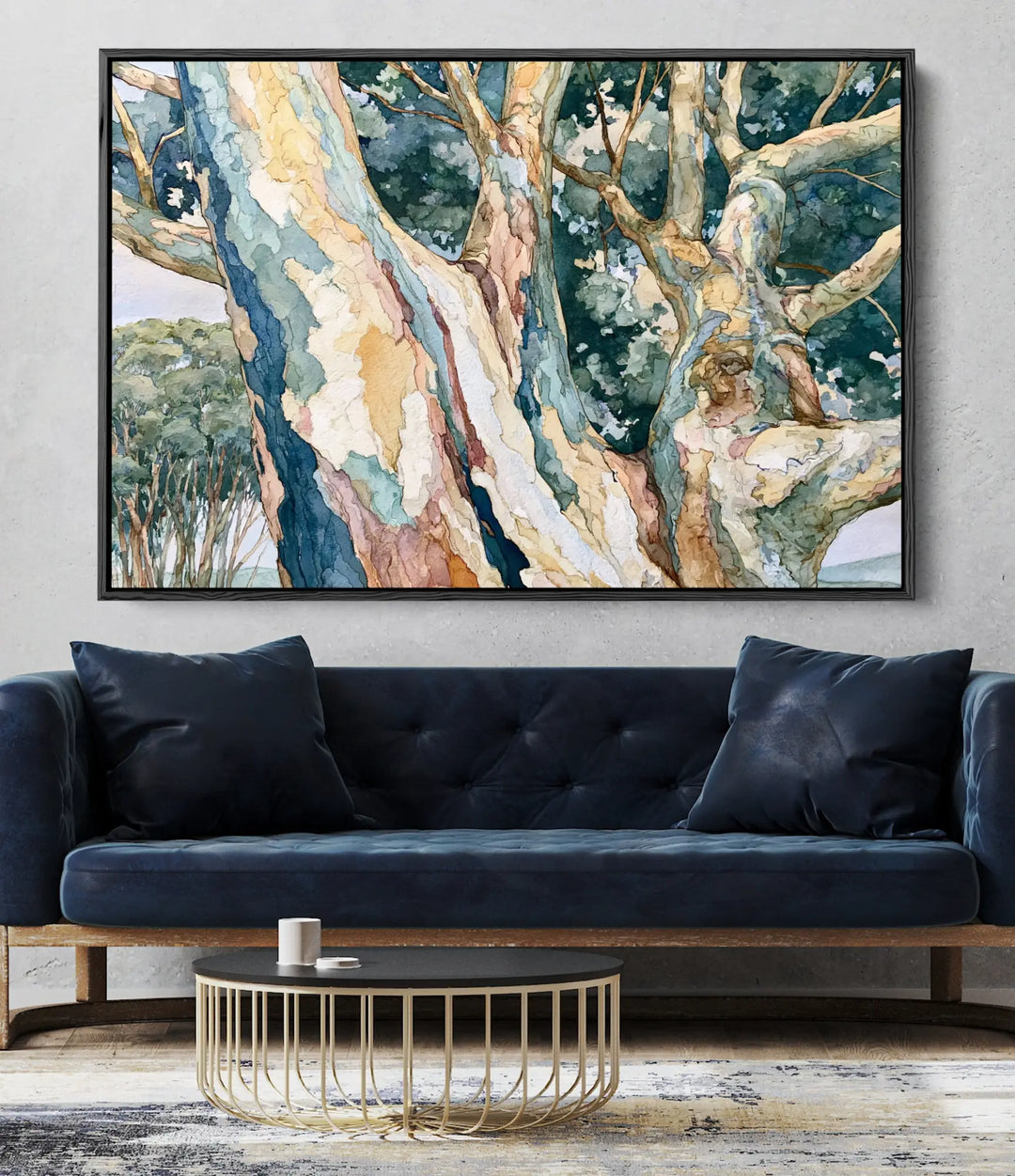 Watercolour Artwork of Closeup of Eucalyptus Tree