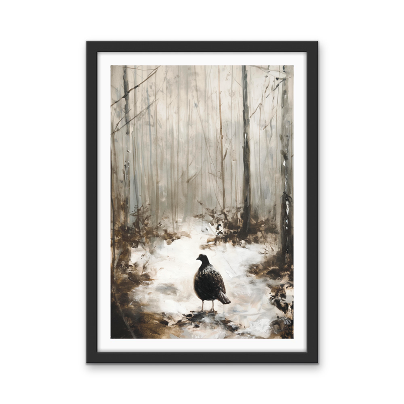 Black Snow Bird - Stretched Canvas or Wall Art Print I Heart Wall Art