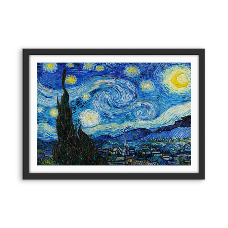 The Starry Night (1889) by Van Gogh - Fine Art or Canvas Print I Heart Wall Art Australia