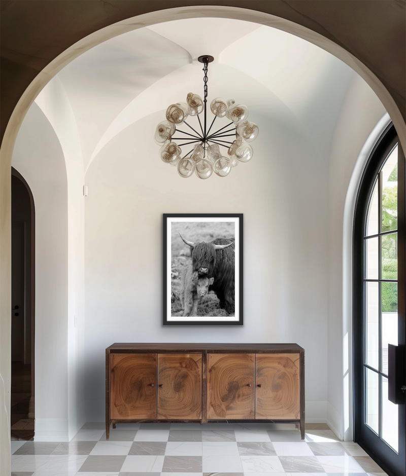 Highland Pair - Black & White Photographic Print, Stretched Canvas or Wall Art Print I Heart Wall Art