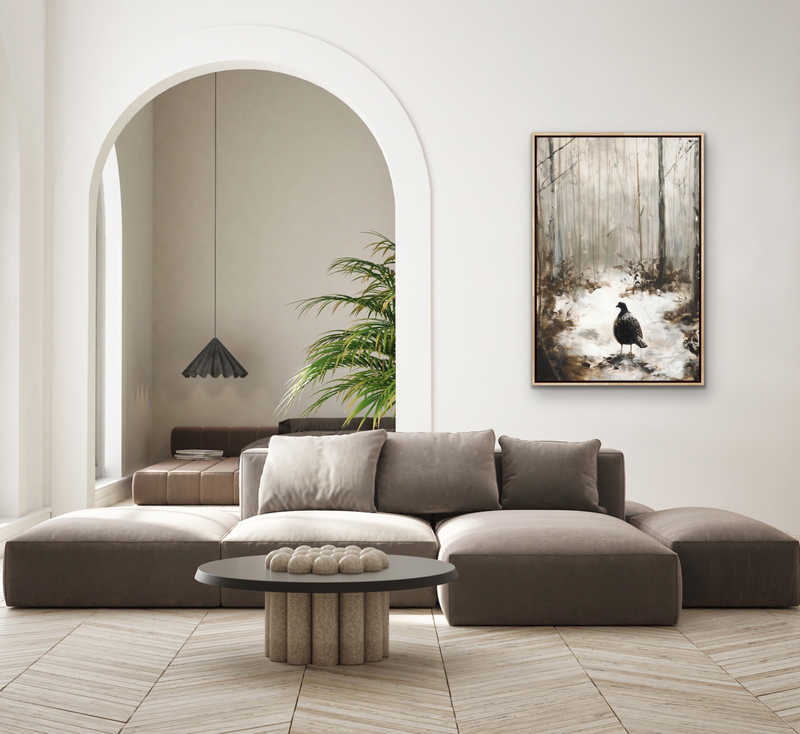 Black Snow Bird - Stretched Canvas or Wall Art Print I Heart Wall Art