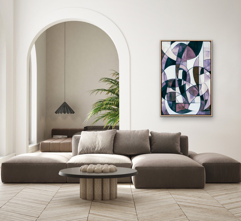 Mix & Match - Purple Monochrome Stretched Canvas or Wall Art Print I Heart Wall Art