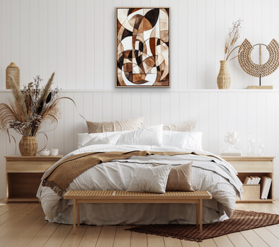 Mix & Match - Brown Monochrome Stretched Canvas or Wall Art Print I Heart Wall Art