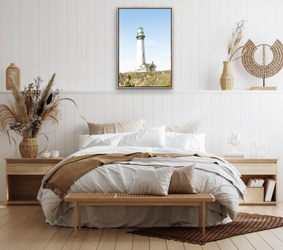 Lighthouse Lookout - Coastal Stretched Canvas, Poster or Wall Art Print I Heart Wall Art