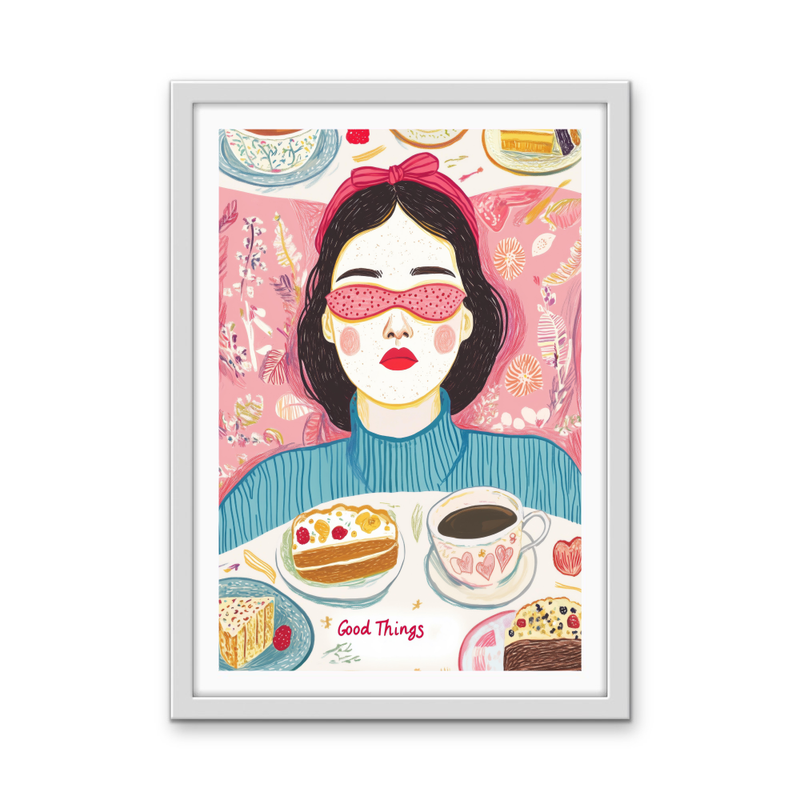 Dessert Dreams - Colourful Illustration Stretched Canvas or Wall Art Print I Heart Wall Art