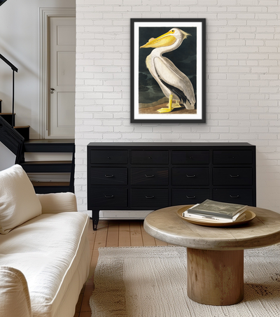 American White Pelican from Birds of America (1827) by John James Audubon - Stretched Canvas or Framed Fine Art Print I Heart Wall Art Australia