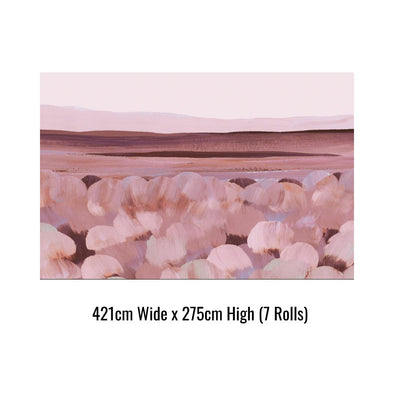 Glowing Horizon Peach and Burgundy - Peel and Stick Wallpaper Mural
