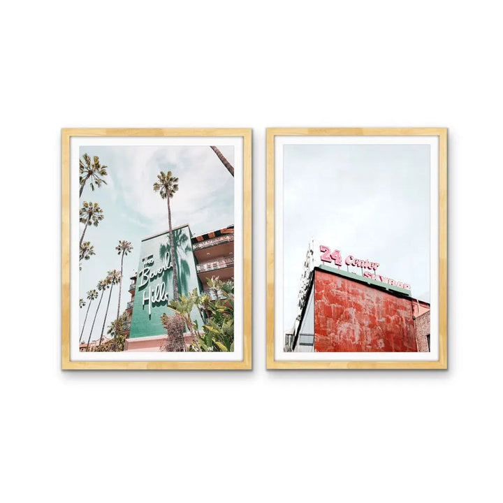 24 Center and Beverly Hills Motel -  Two Piece Stretched Canvas Print or Framed Fine Art Print - Artwork - I Heart Wall Art
