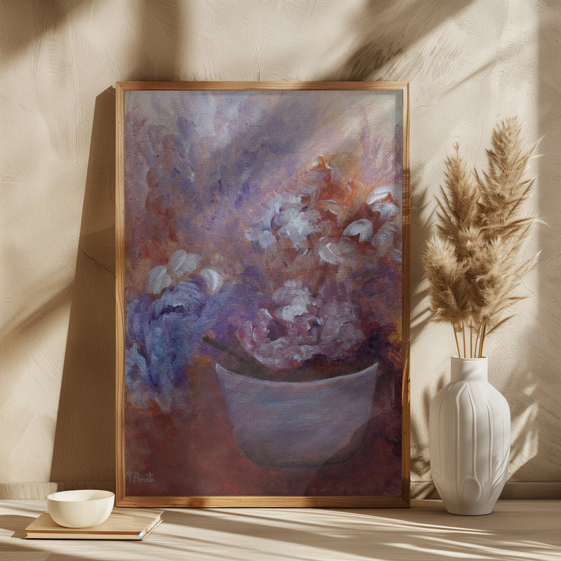 Flowers and Clay - Square Stretched Canvas, Poster or Fine Art Print I Heart Wall Art