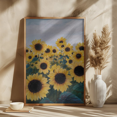 Sunflowers - Square Stretched Canvas, Poster or Fine Art Print I Heart Wall Art