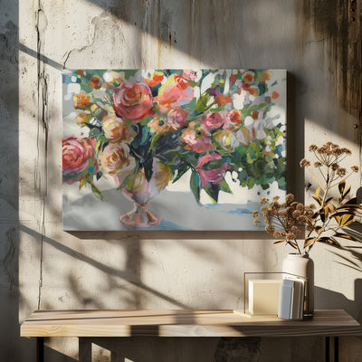 Roses - Square Stretched Canvas, Poster or Fine Art Print I Heart Wall Art