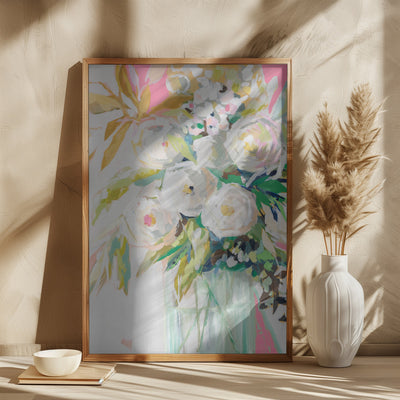 Springtime Soiree Floral - Square Stretched Canvas, Poster or Fine Art Print I Heart Wall Art