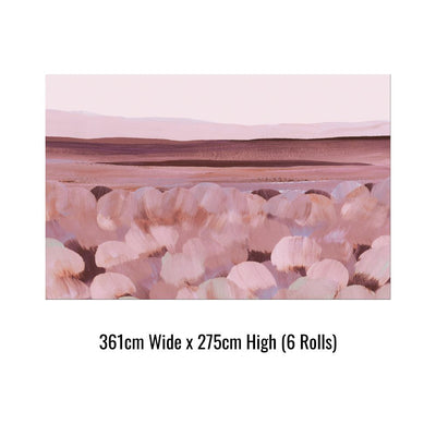 Glowing Horizon Peach and Burgundy - Peel and Stick Wallpaper Mural