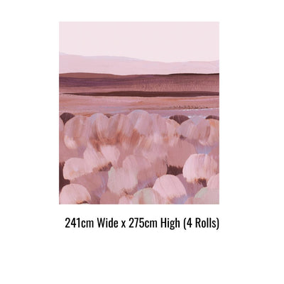 Glowing Horizon Peach and Burgundy - Peel and Stick Wallpaper Mural