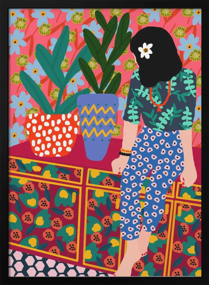 9933x14043 Din 134 Hawaiian Girl - Stretched Canvas, Poster or Fine Art Print I Heart Wall Art