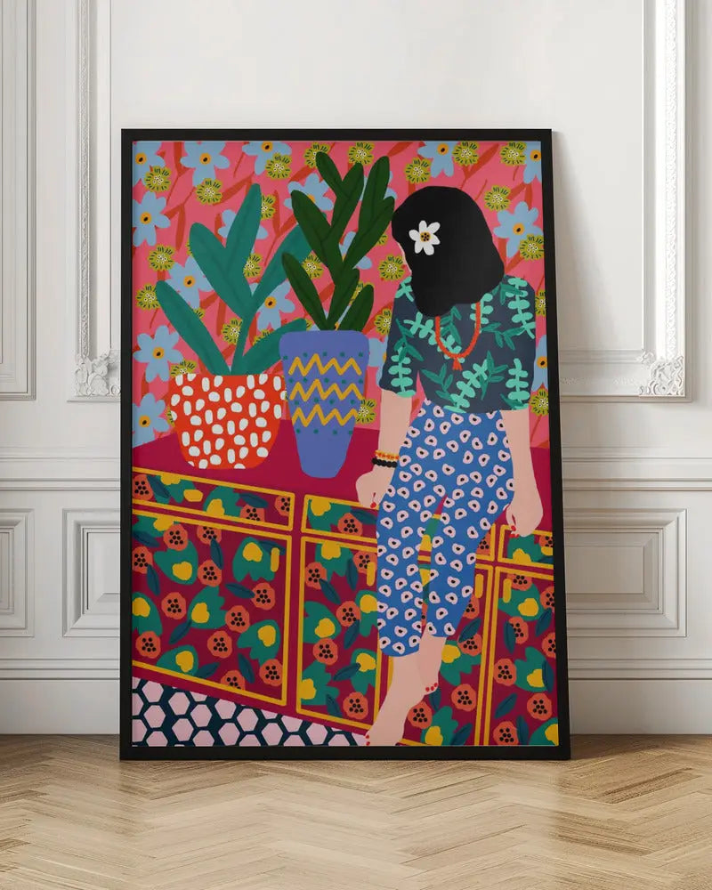 9933x14043 Din 134 Hawaiian Girl - Stretched Canvas, Poster or Fine Art Print I Heart Wall Art