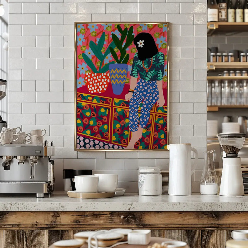 9933x14043 Din 134 Hawaiian Girl - Stretched Canvas, Poster or Fine Art Print I Heart Wall Art