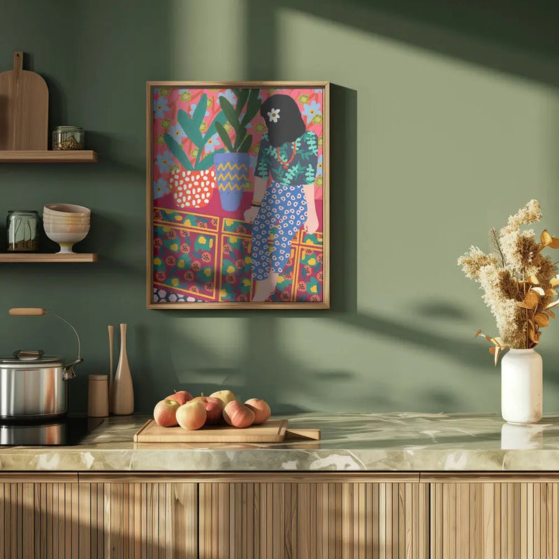 9933x14043 Din 134 Hawaiian Girl - Stretched Canvas, Poster or Fine Art Print I Heart Wall Art