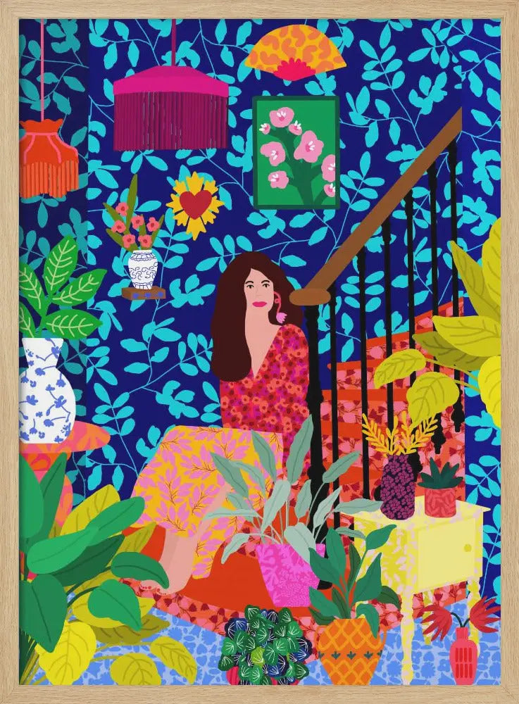 9933x14043 Din 92 Girl At the Stairs - Stretched Canvas, Poster or Fine Art Print I Heart Wall Art