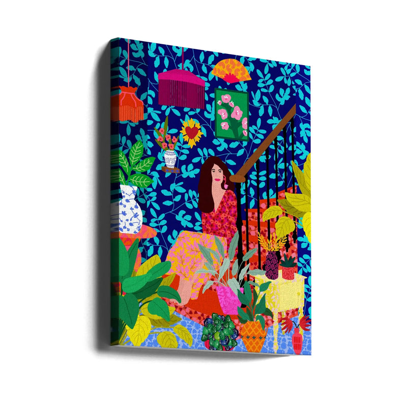 9933x14043 Din 92 Girl At the Stairs - Stretched Canvas, Poster or Fine Art Print I Heart Wall Art