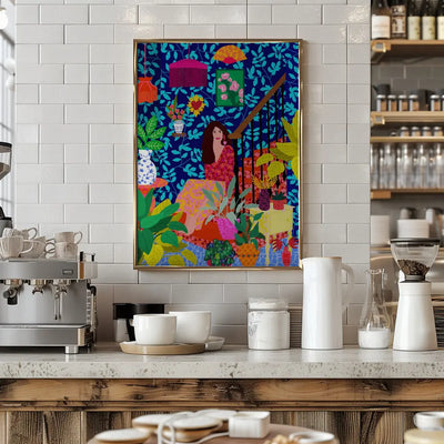 9933x14043 Din 92 Girl At the Stairs - Stretched Canvas, Poster or Fine Art Print I Heart Wall Art