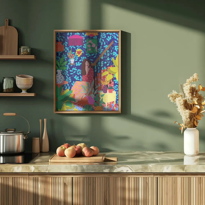 9933x14043 Din 92 Girl At the Stairs - Stretched Canvas, Poster or Fine Art Print I Heart Wall Art