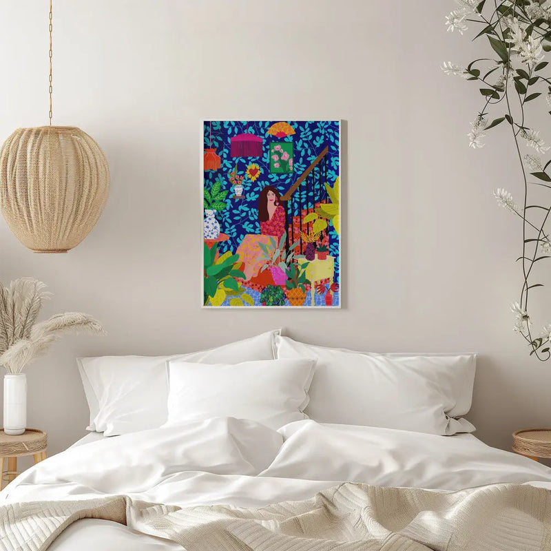 9933x14043 Din 92 Girl At the Stairs - Stretched Canvas, Poster or Fine Art Print I Heart Wall Art