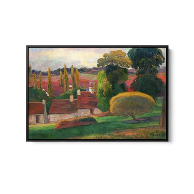 A Farm in Brittany (ca. 1894) by Paul Gauguin - Stretched Canvas Print or Framed Fine Art Print - Artwork - I Heart Wall Art - Poster Print, Canvas Print or Framed Art Print