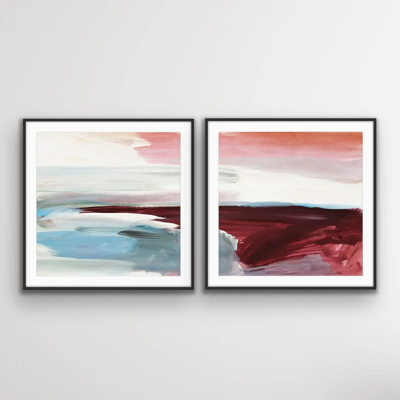 A Glorious Day - Two Piece Square Abstract Set - I Heart Wall Art - Poster Print, Canvas Print or Framed Art Print